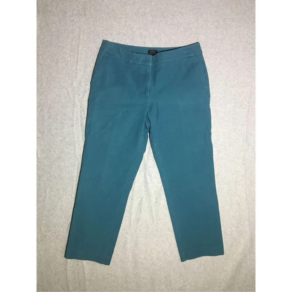 Womens Ann Taylor Capri Pants Size 6 Cotton Teal Business Workwear Career